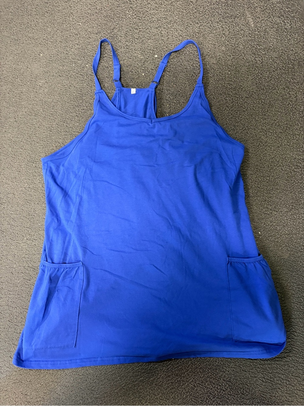 Women's Royal Blue Racerback Pocket Tank  romper